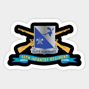 66th Infantry Regiment - DUI w Br - Ribbon X 300 Sticker